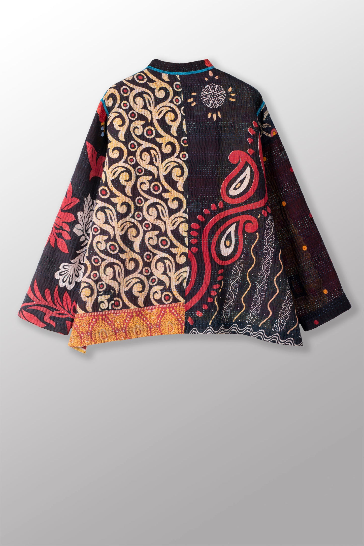 PUZZLE KANTHA KAFTAN JACKET SHORT - pz4088-red -