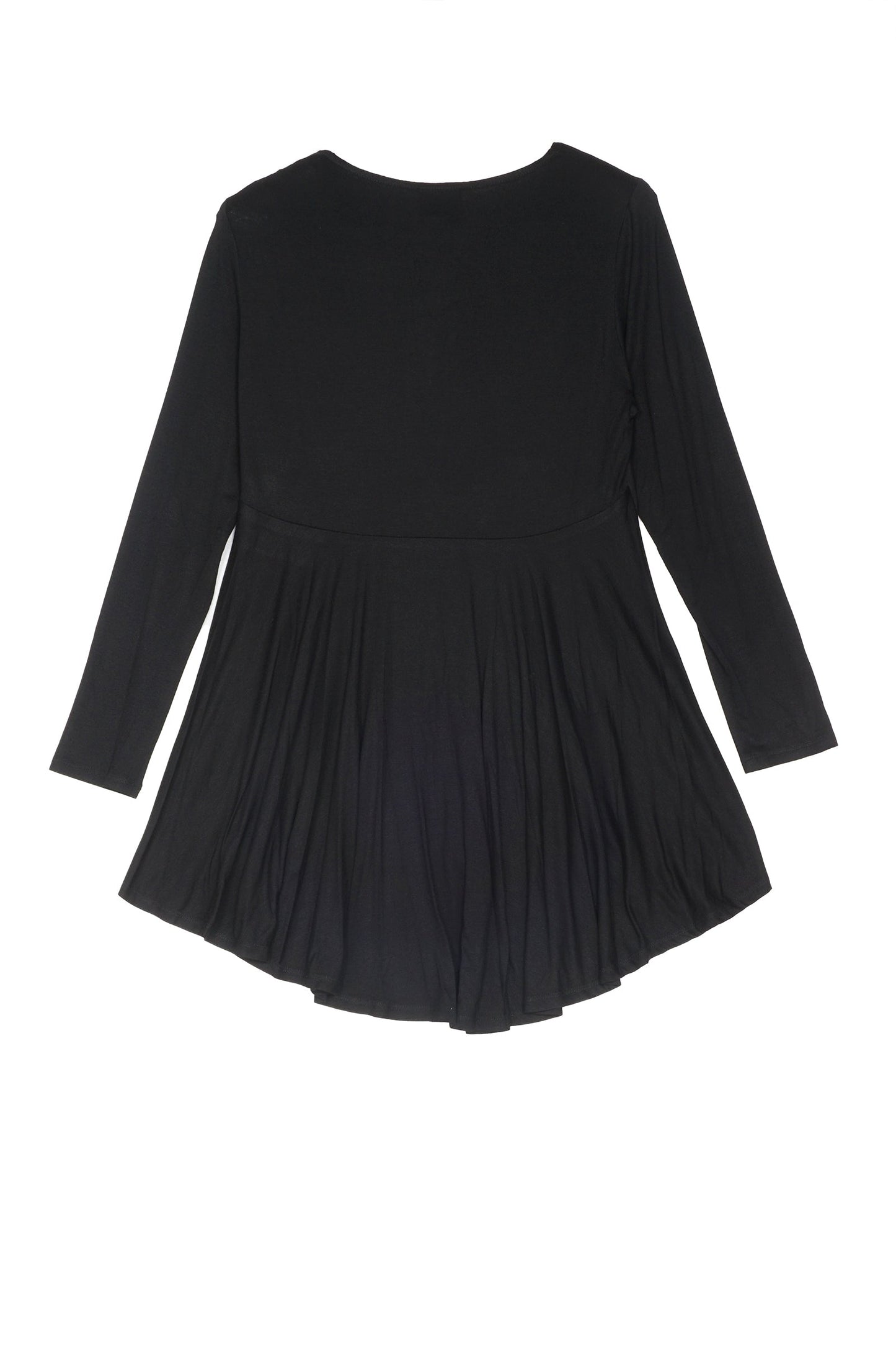 RAYON JERSEY R/S BACK FLARE TUNIC - rj1535-blk -