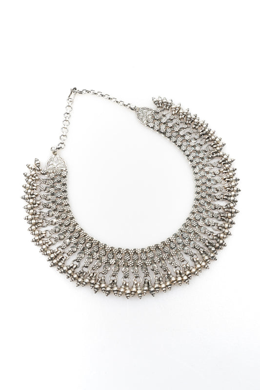 RAJASTHANI SILVER NECKLACE - rs0728-slv -