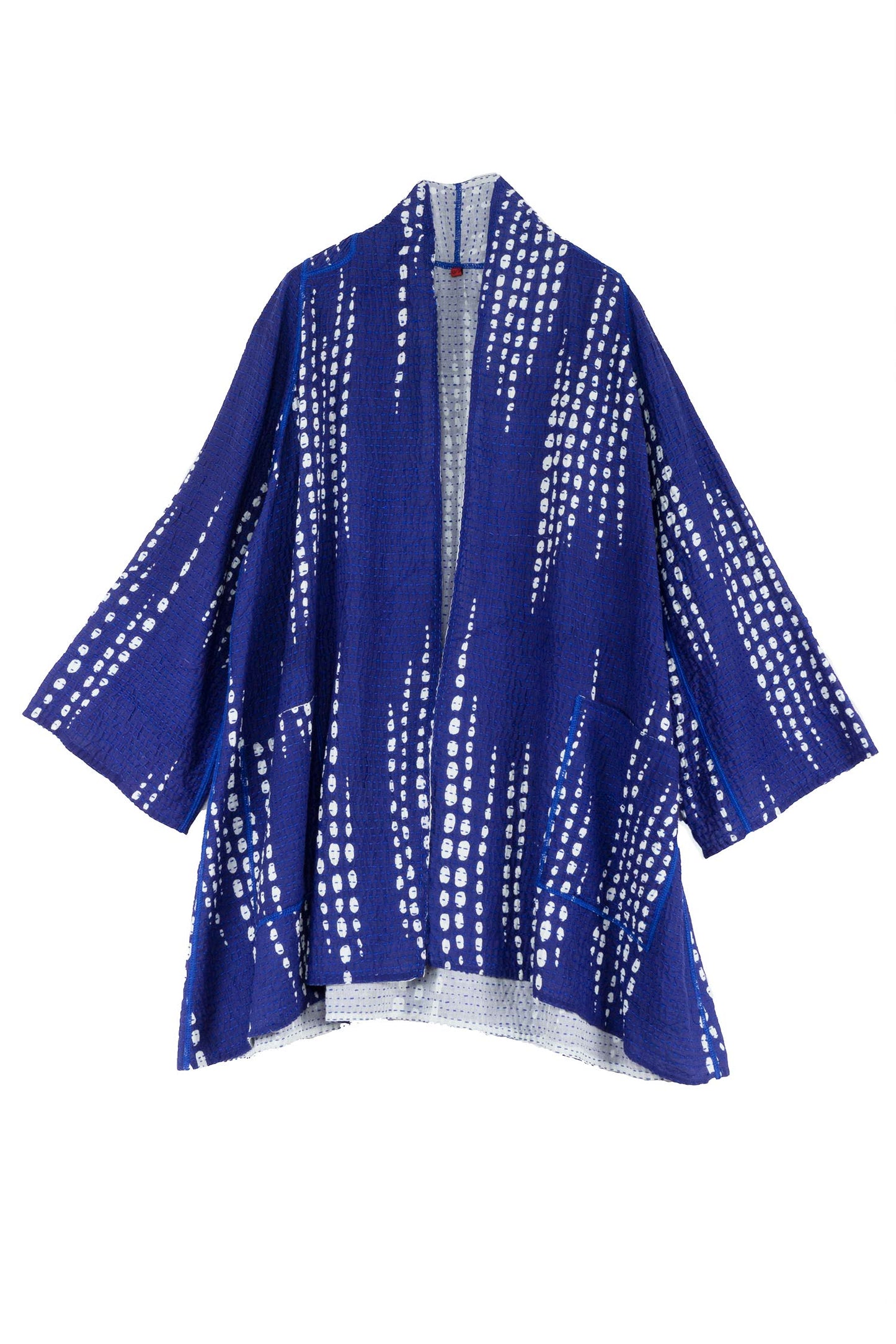 SHIBORI DROP BBK KANTHA A-LINE JKT - sd2003-blu -