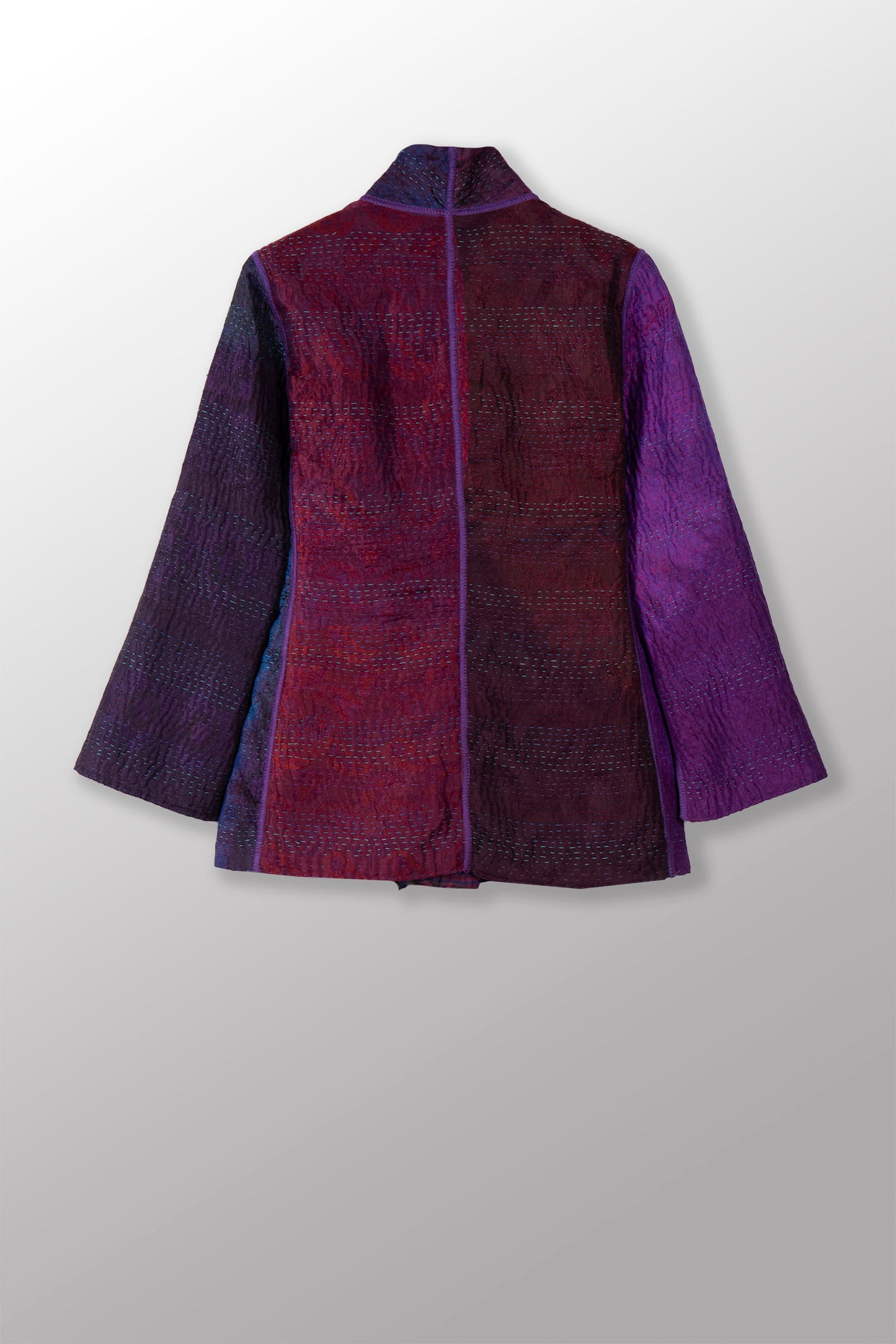 TIE DYE CIRCLE SHIBORI KANTHA SHORT JACKET - td4007-prp -