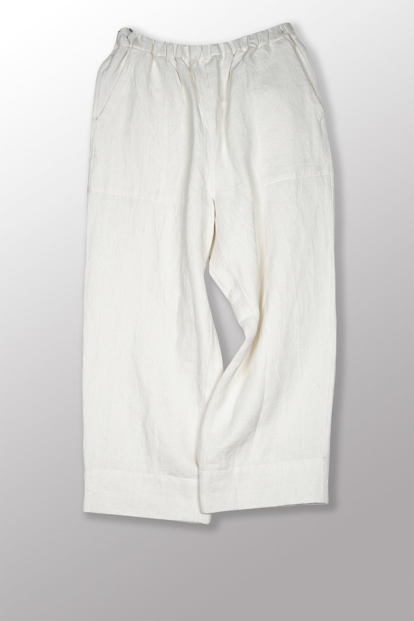 DYED COTTON LINEN TWILL BASIC PANTS - tl1668-ivy -