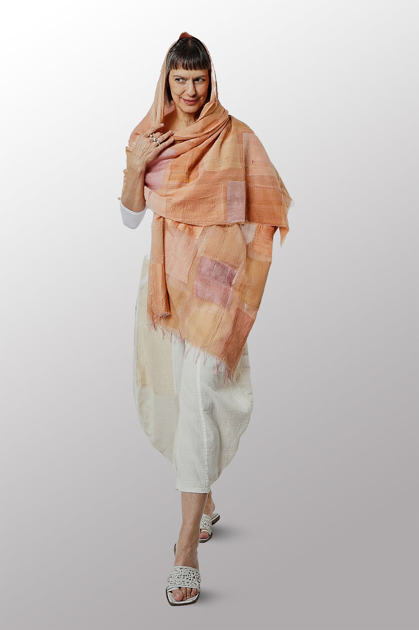 TONAL TILE PATCH KANTHA SHAWL MEDIUM - tt2802-cor -