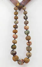 VINTAGE SILK KANTHA NUTS LONG NECKLACE - sv2702-ntl -