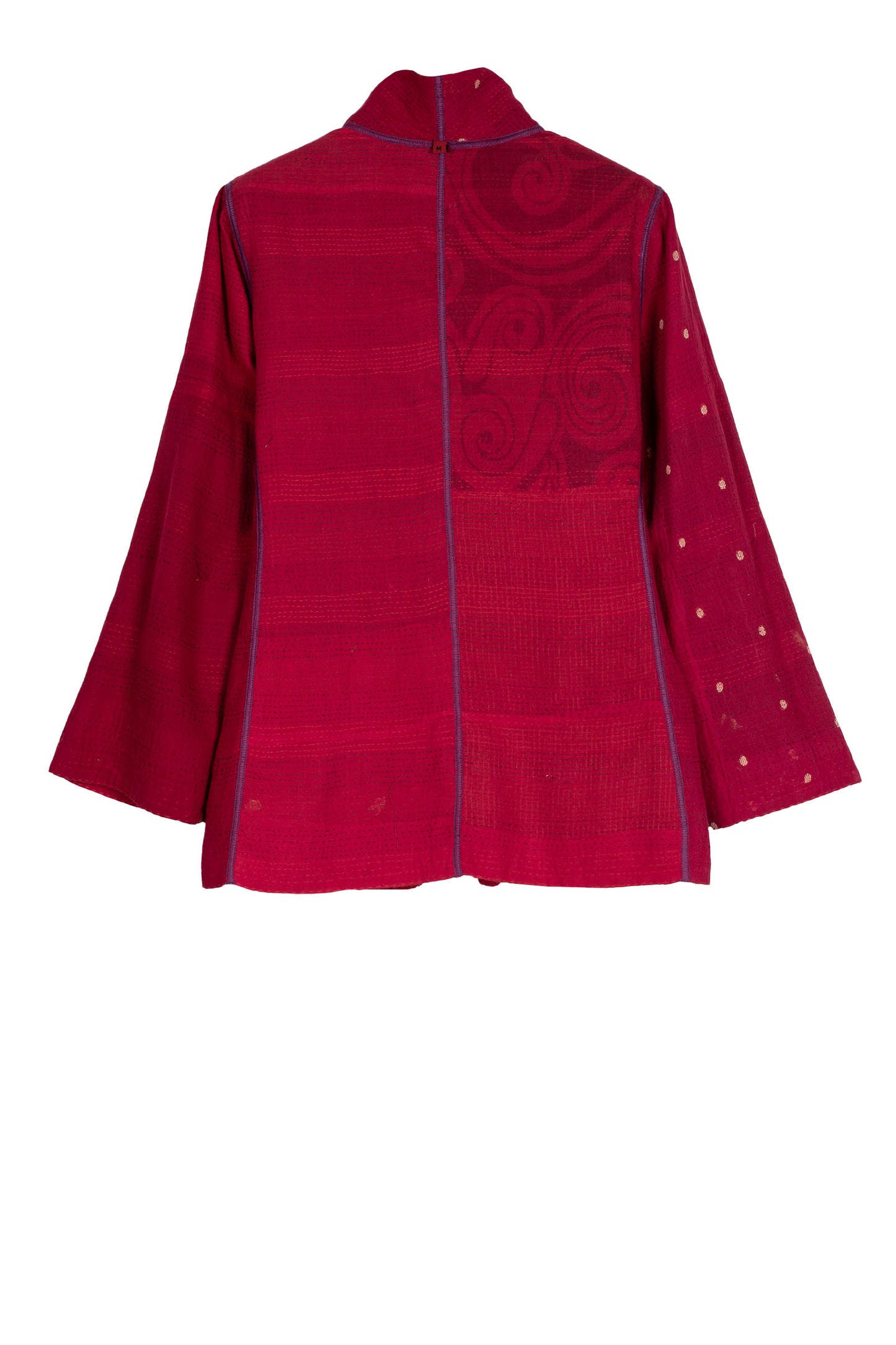 COTTON SILK SW PATCH KANTHA SHORT JKT - ws2007-red -