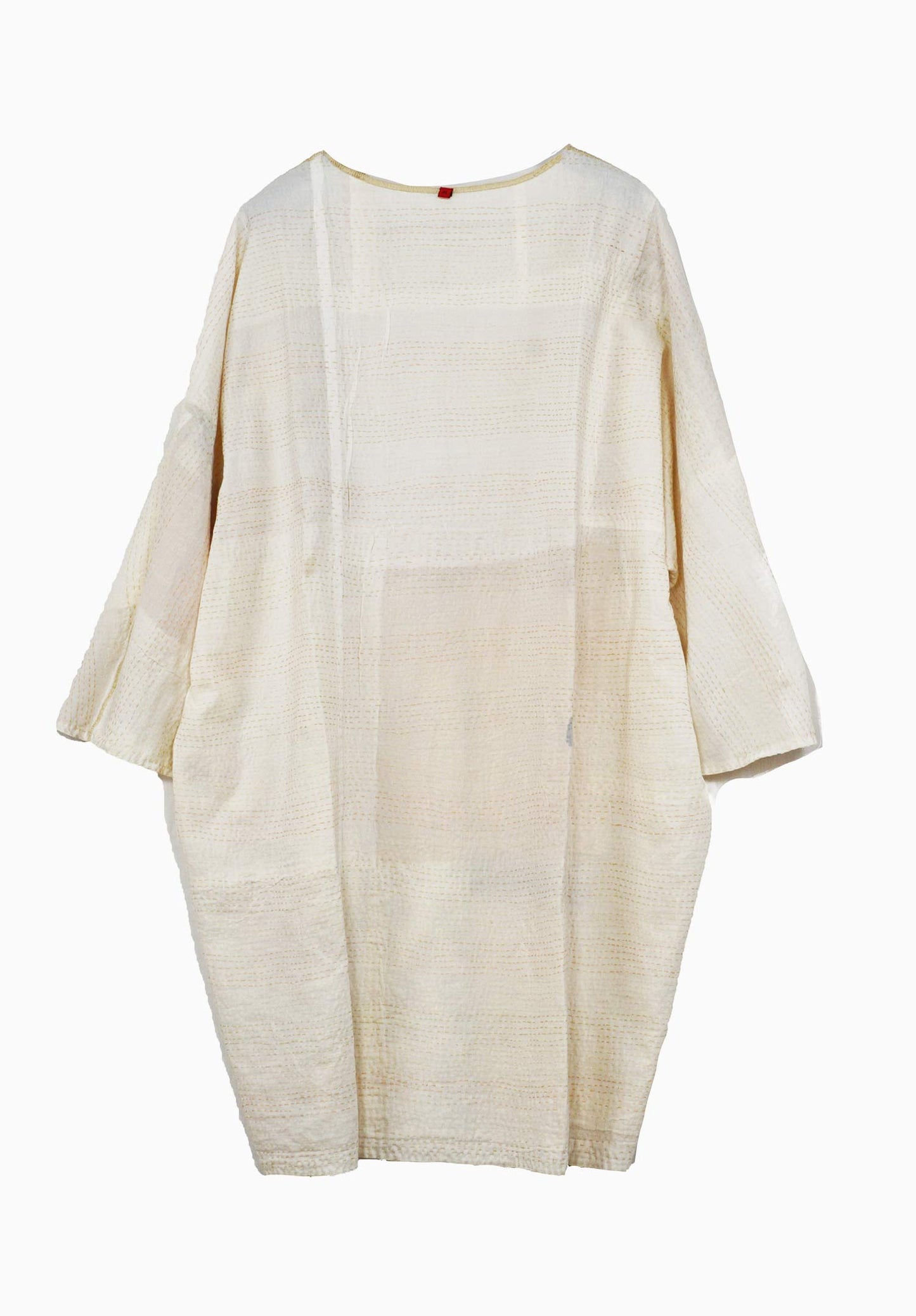 FRAYED PATCH KANTHA DOLMAN SLV. DRESS