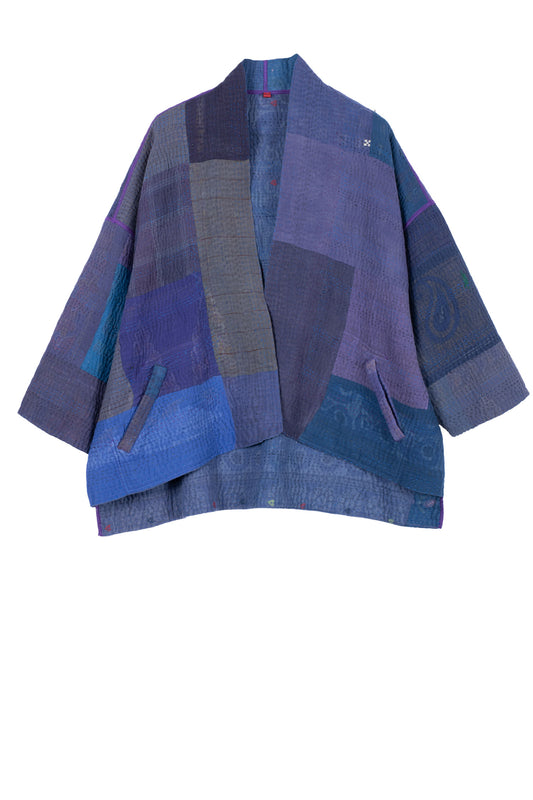 OMBRE PATCHED KANTHA MINI KIMONO JKT