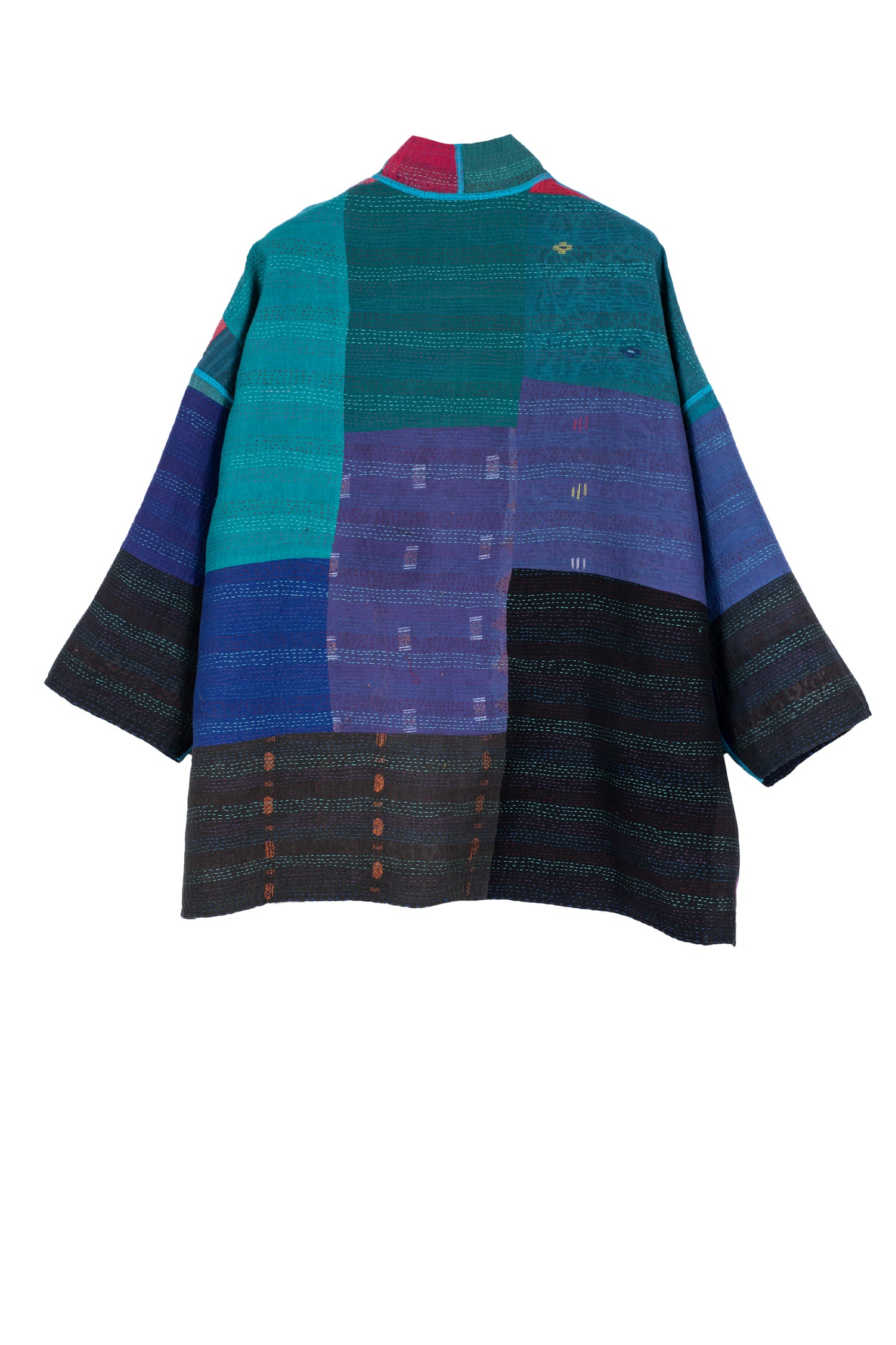 BAGH PRINT KANTHA MINI KIMONO JKT