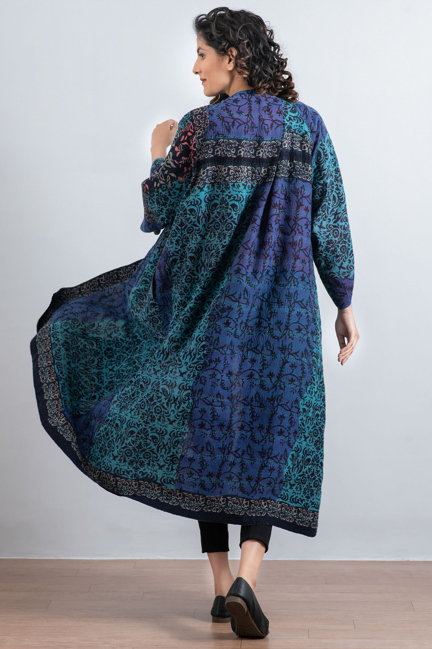 BAGH PRINT KANTHA KIMONO MAXI