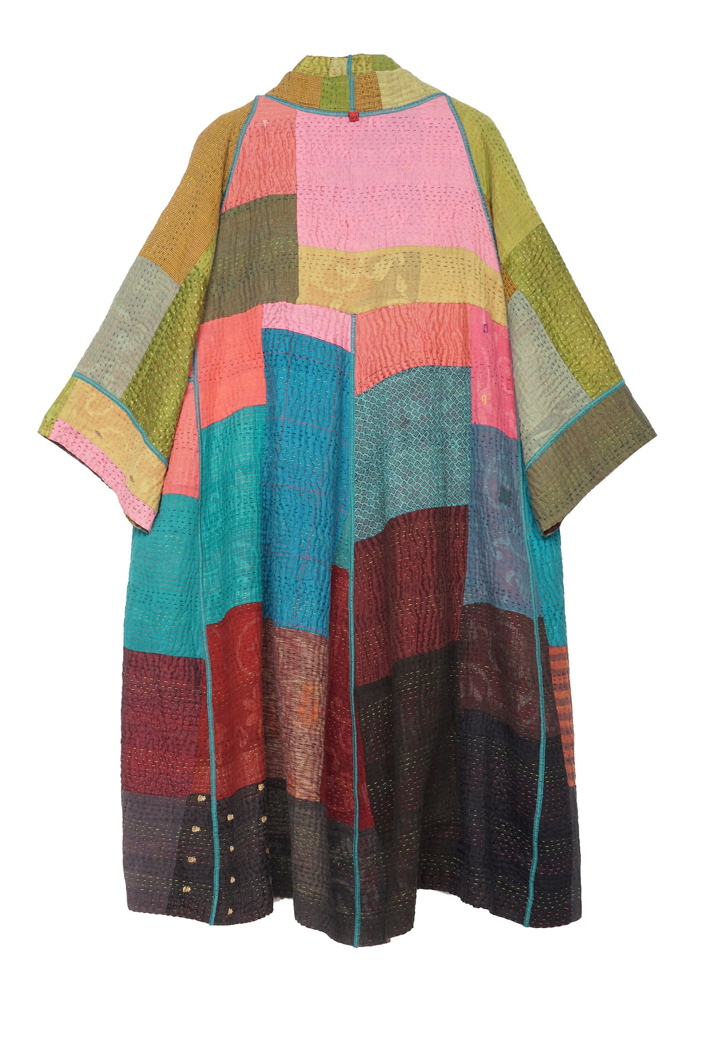 BAGH PRINT KANTHA 3/4 SLV. A-LINE DUSTER