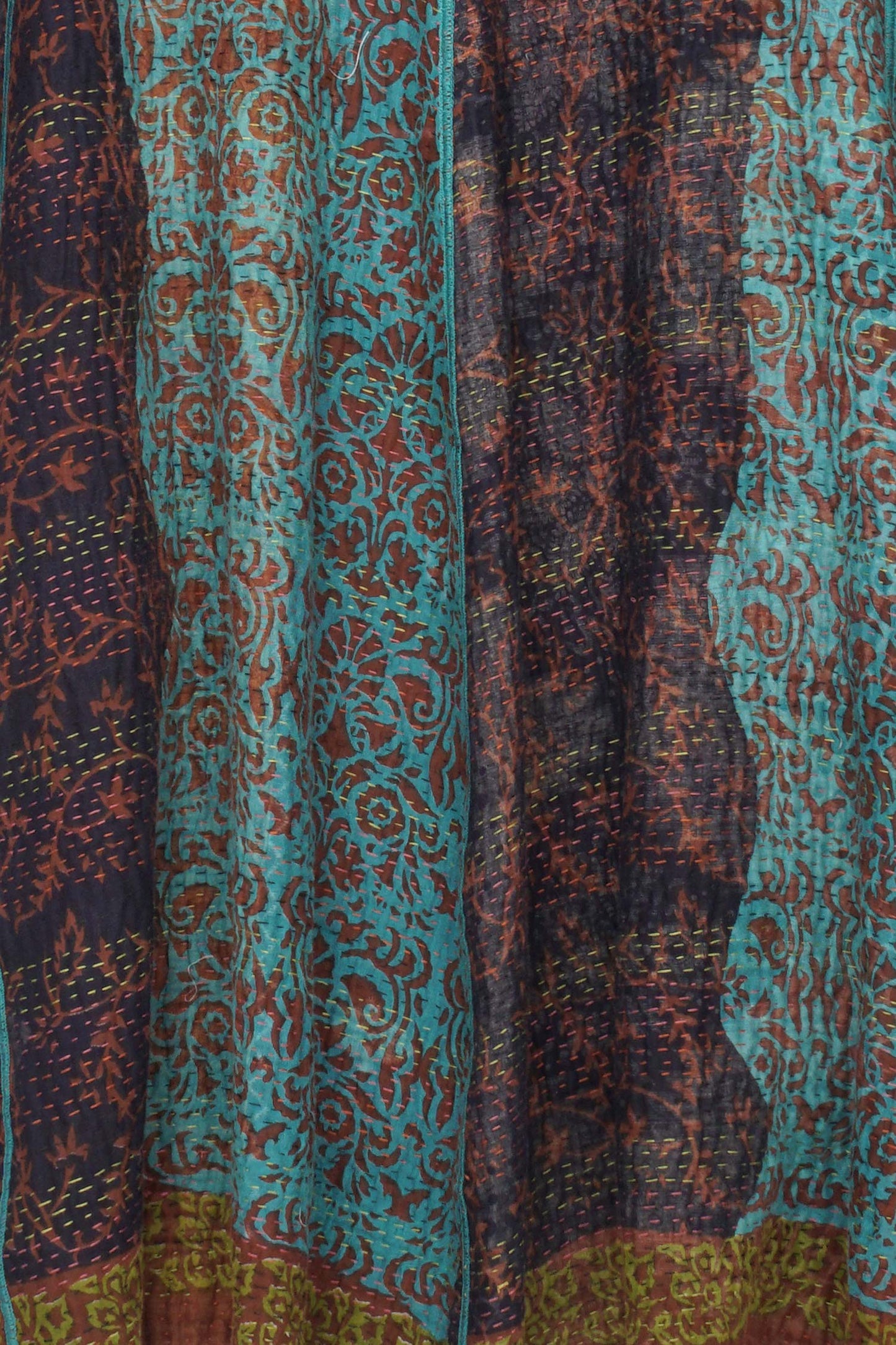 BAGH PRINT KANTHA 3/4 SLV. A-LINE DUSTER