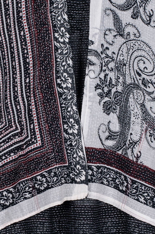 COTTON PAISLEY KANTHA FRONT WRAP PANTS