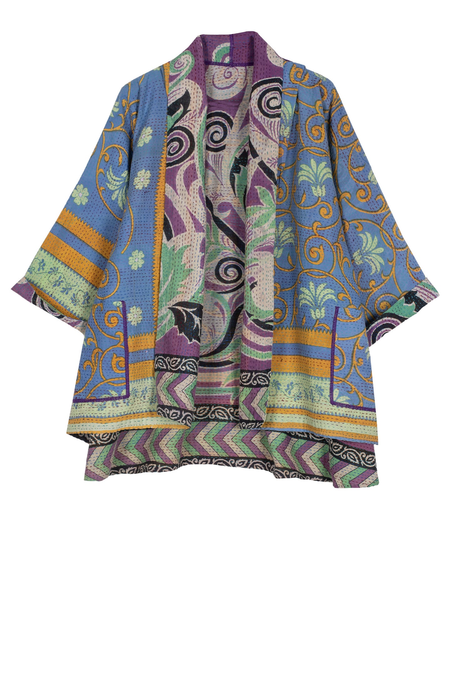 VINTAGE COTTON KANTHA KIMONO JKT