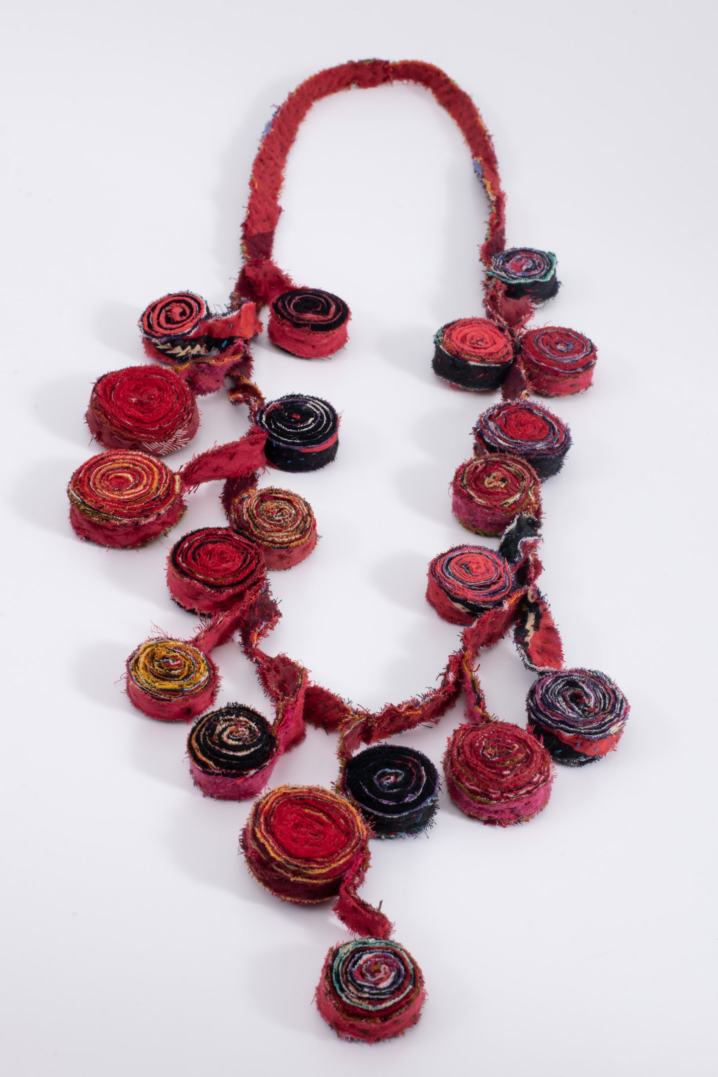 VINTAGE COTTON KANTHA EDDY LONG NECKLACE