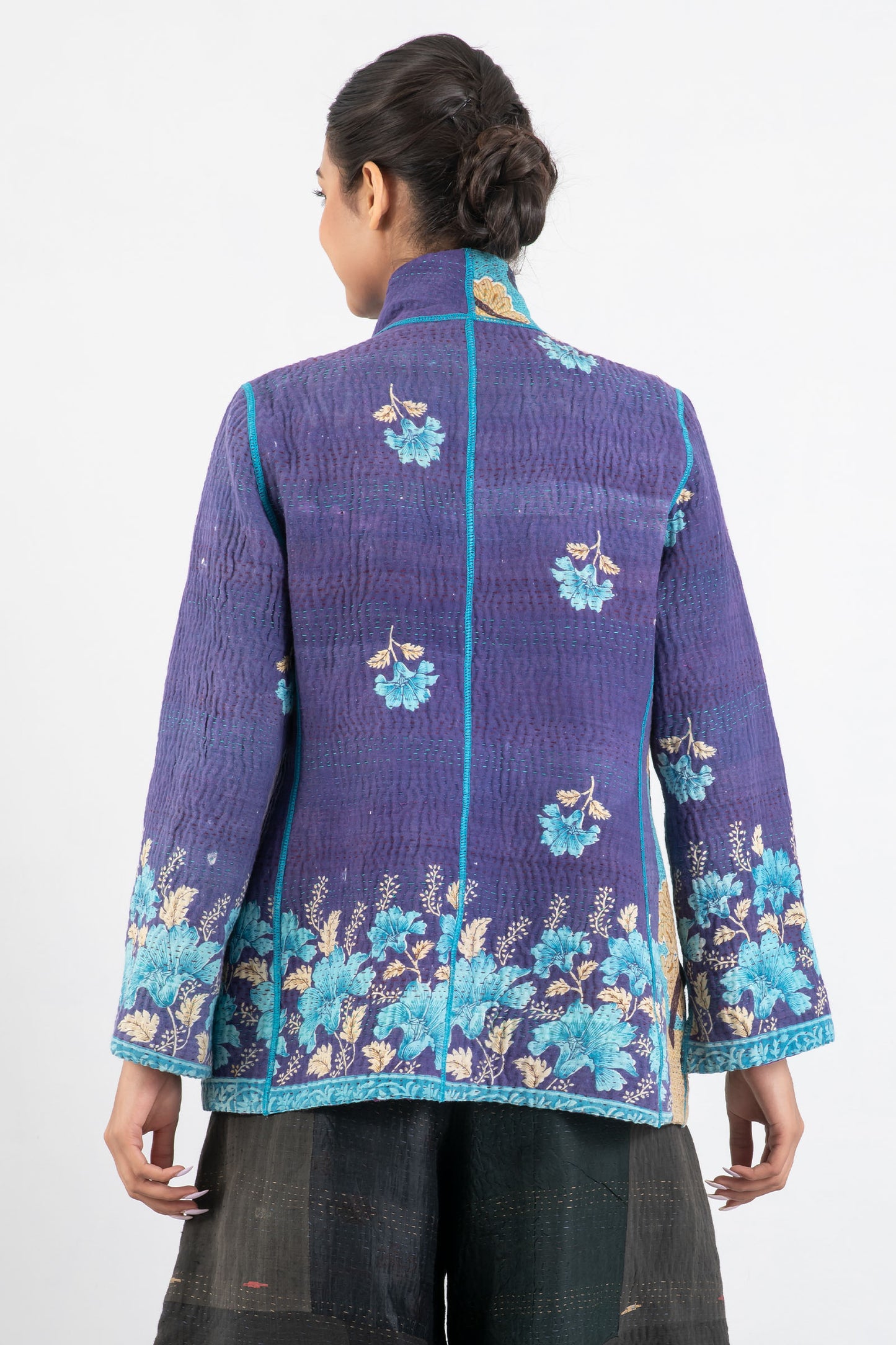 VINTAGE COTTON KANTHA SHORT JACKET