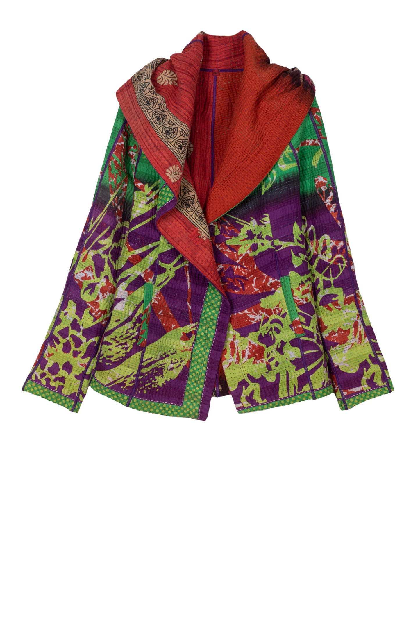 VINTAGE COTTON KANTHA HOODIE JKT