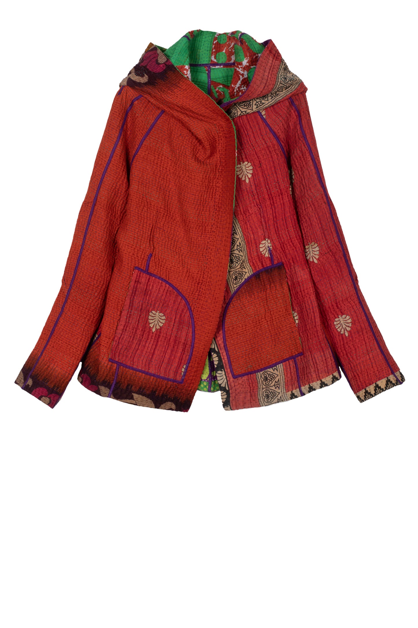 VINTAGE COTTON KANTHA HOODIE JKT