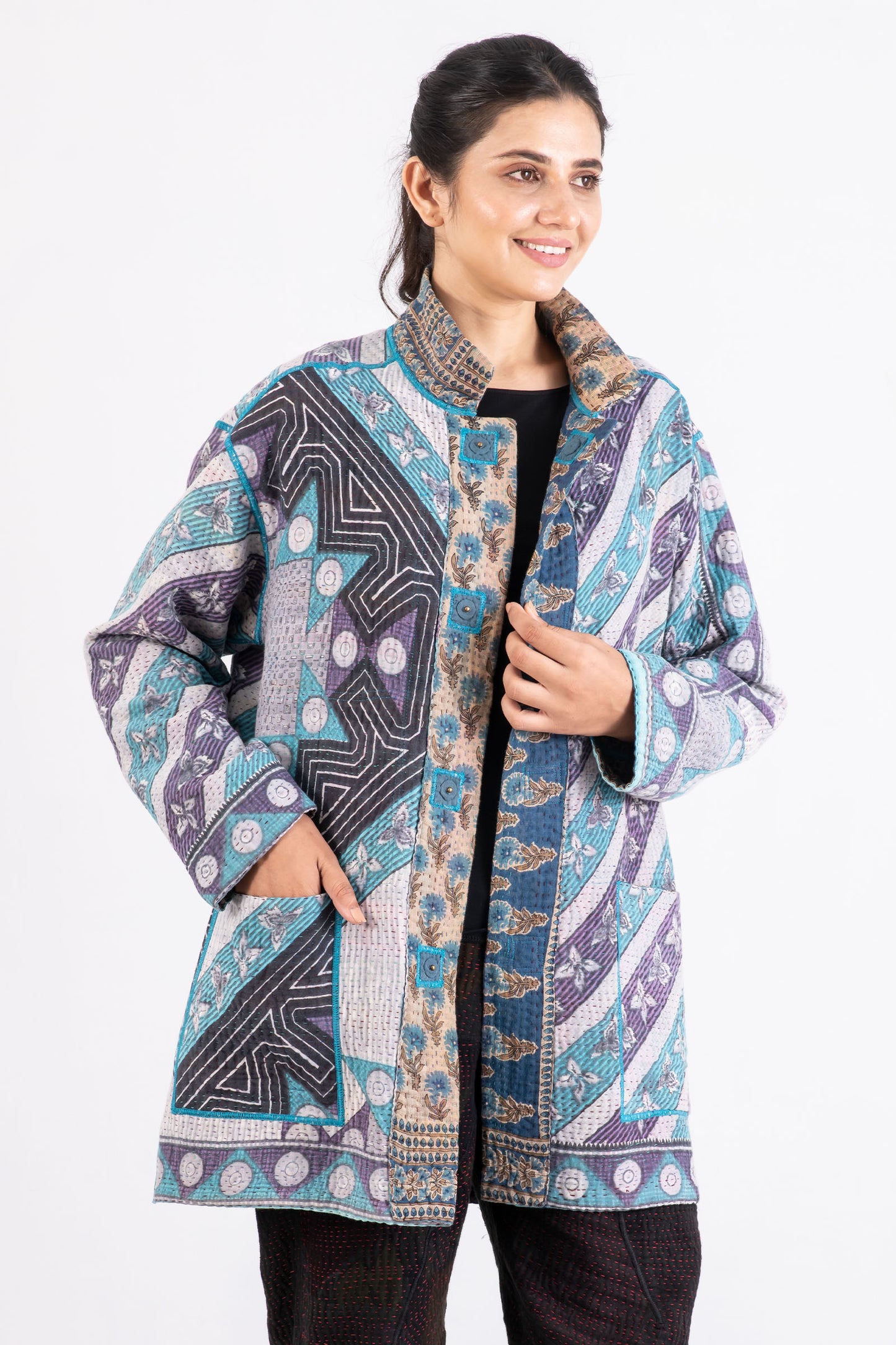 VINTAGE COTTON KANTHA MEN'S JKT