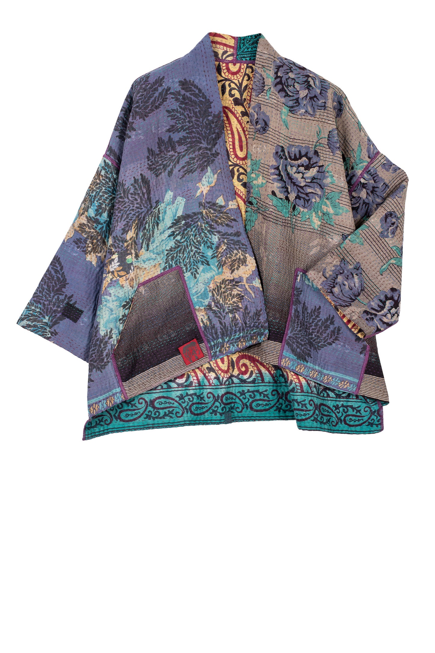 VINTAGE COTTON KANTHA MINI KIMONO JACKET