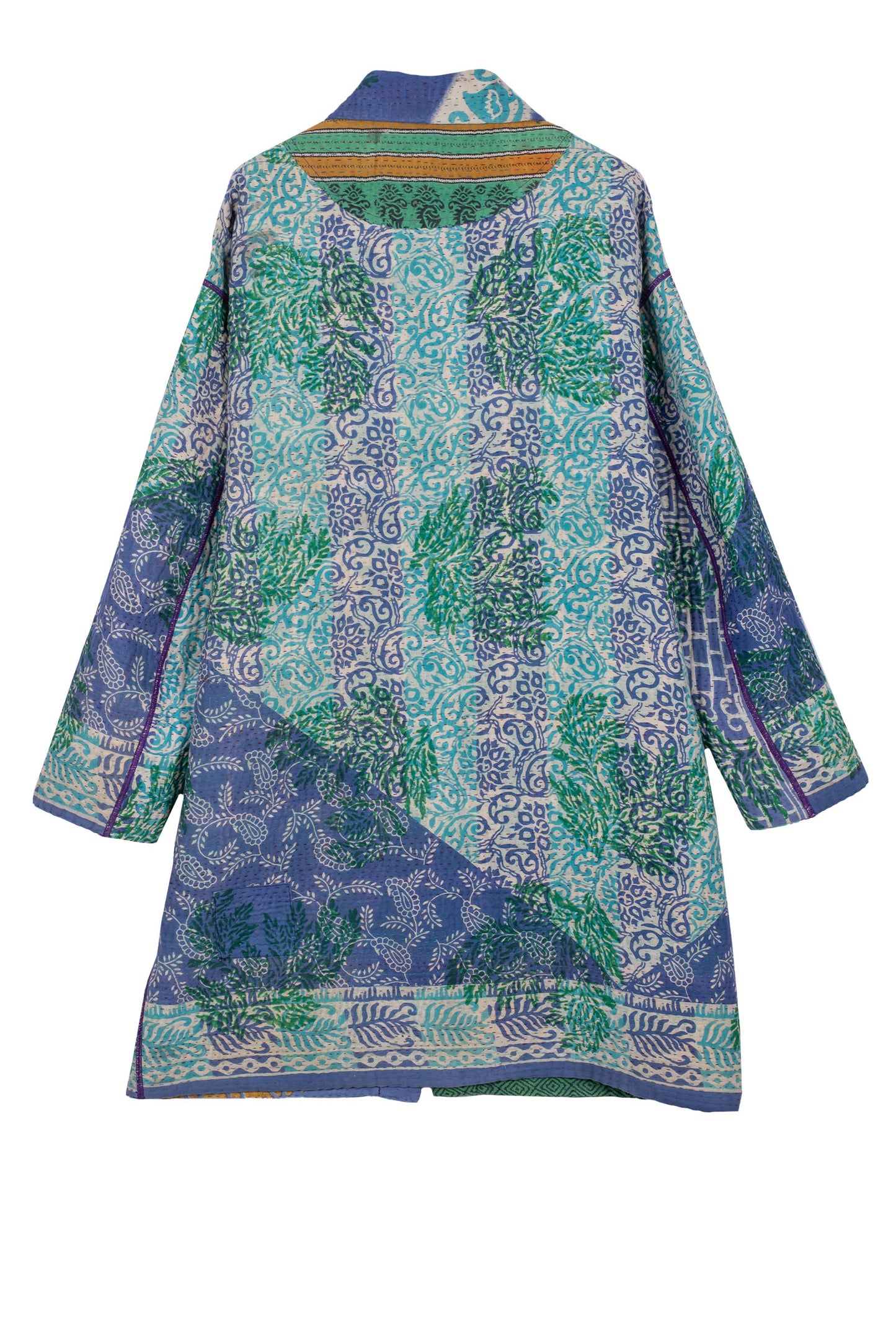 VINTAGE COTTON KANTHA LONG LINE JACKET