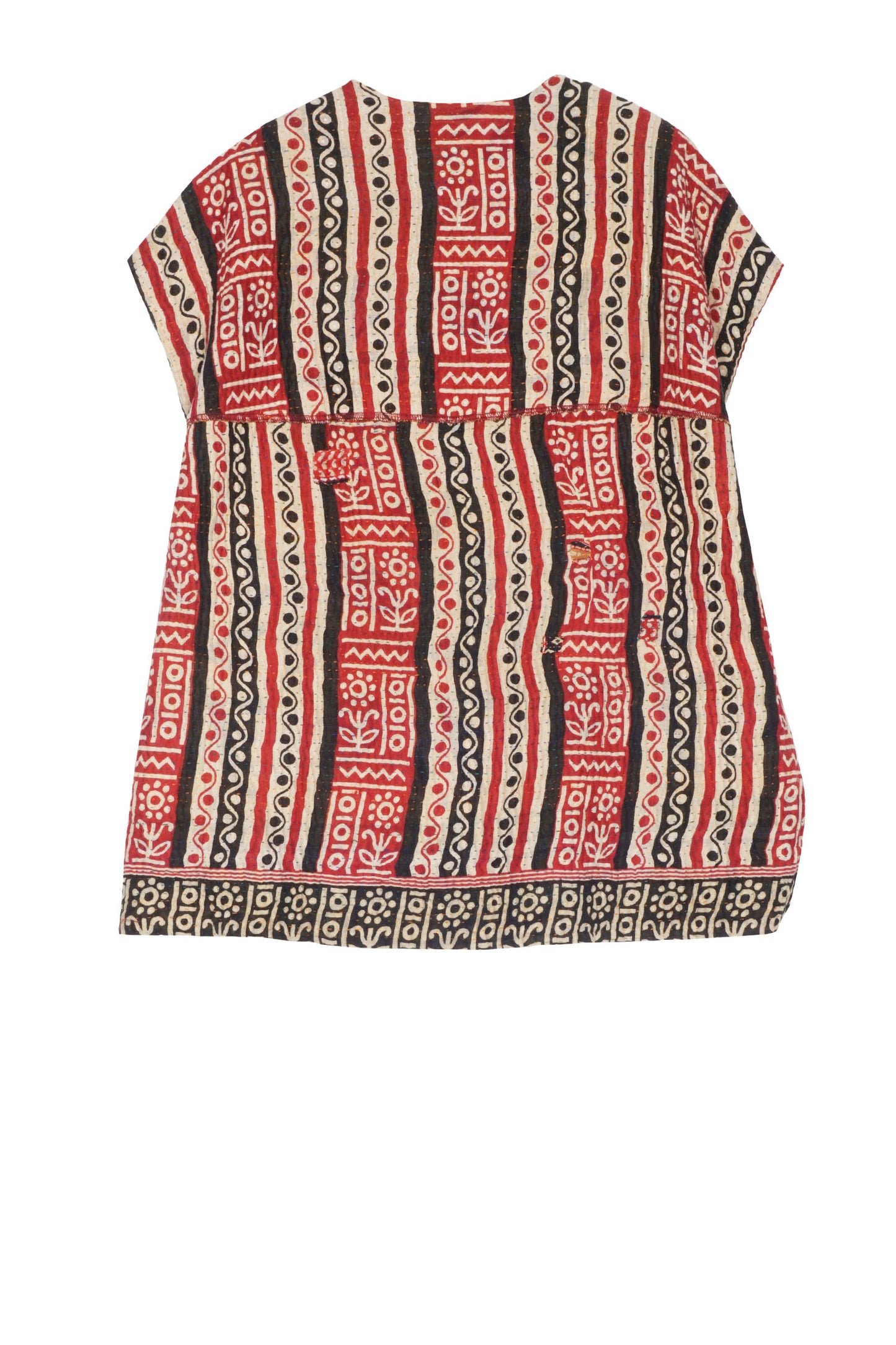 VINTAGE COTTON KANTHA V-NECK BOXY VEST