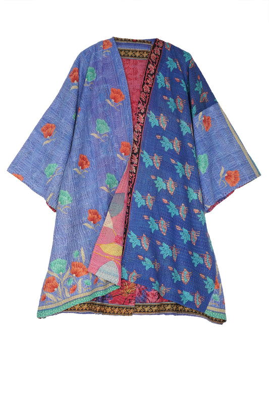 VINTAGE COTTON KANTHA KIMONO DUSTER