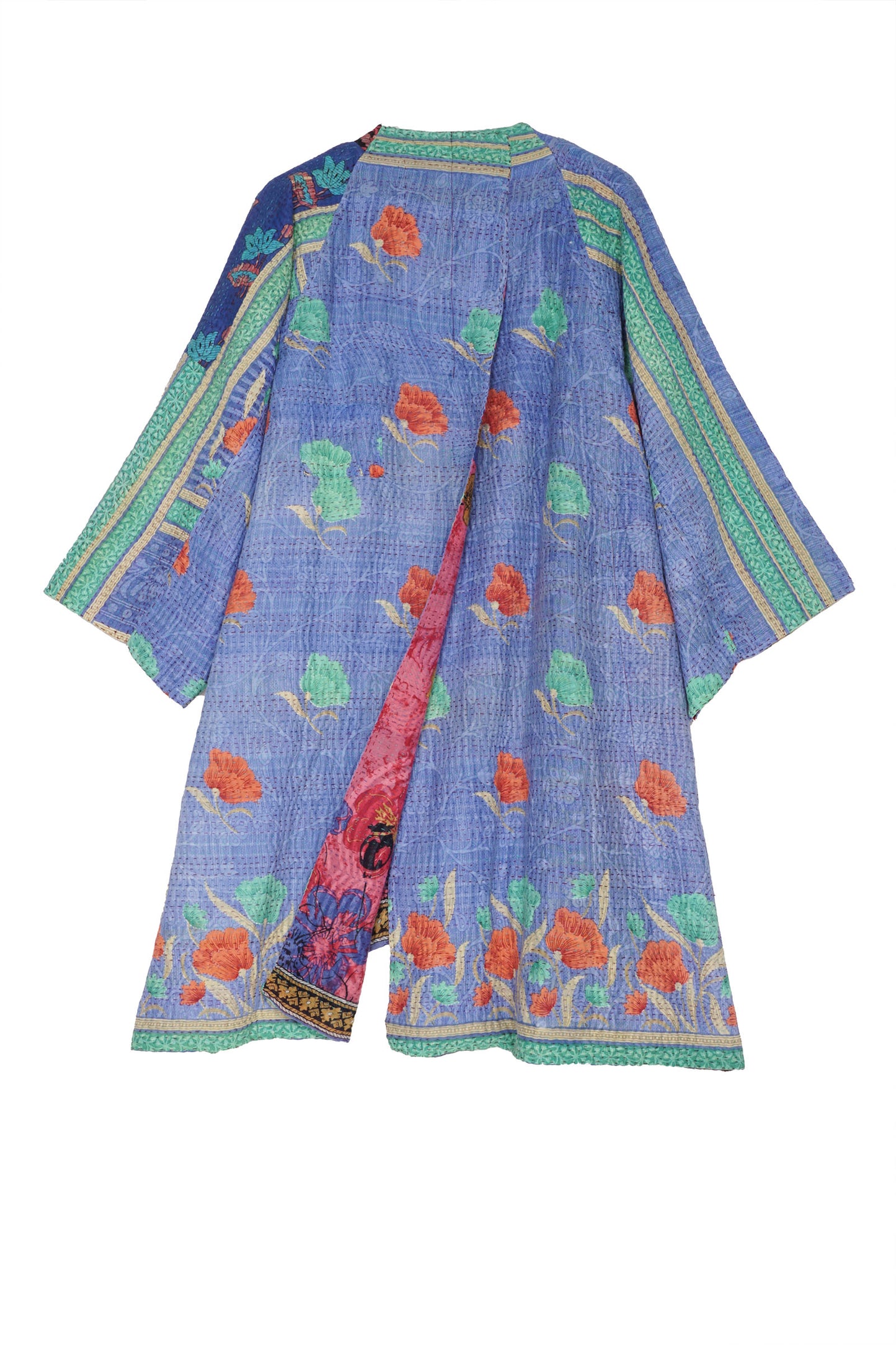 VINTAGE COTTON KANTHA KIMONO DUSTER