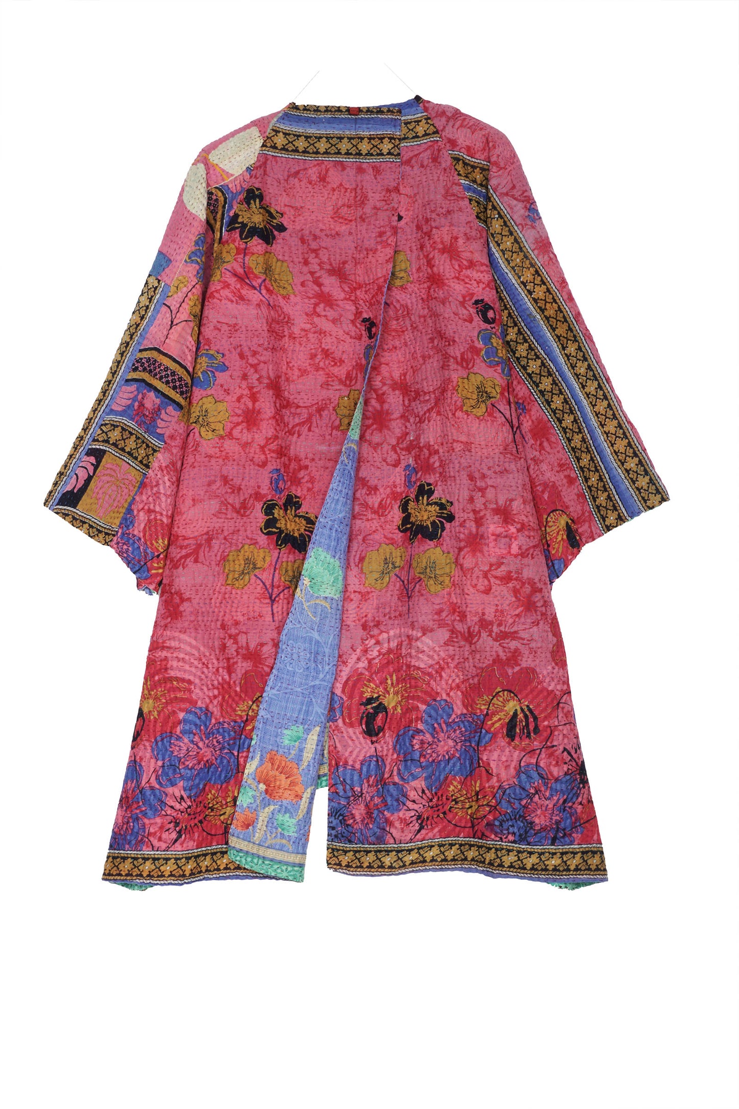 VINTAGE COTTON KANTHA KIMONO DUSTER