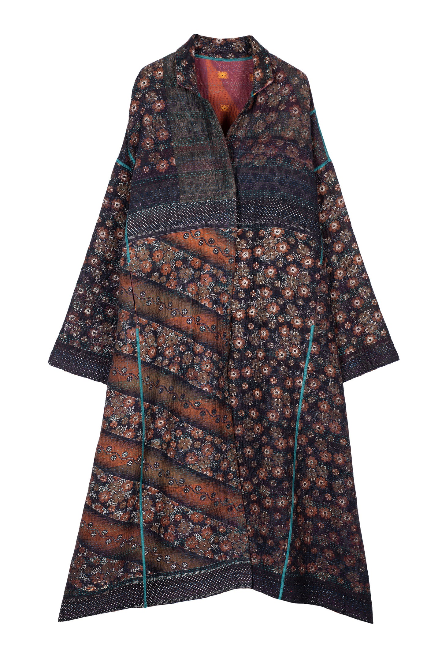 VINTAGE COTTON KANTHA OVERSIZED COAT