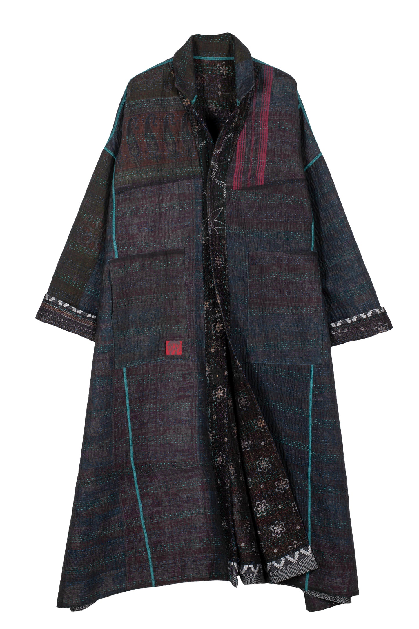 VINTAGE COTTON KANTHA OVERSIZED COAT