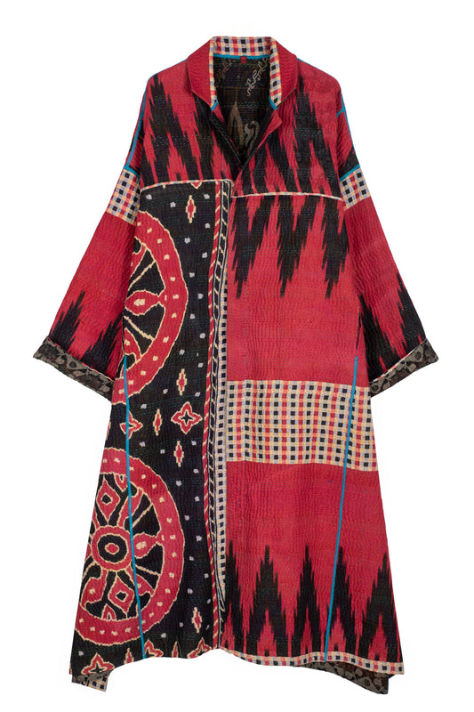 VINTAGE COTTON KANTHA OVERSIZED COAT