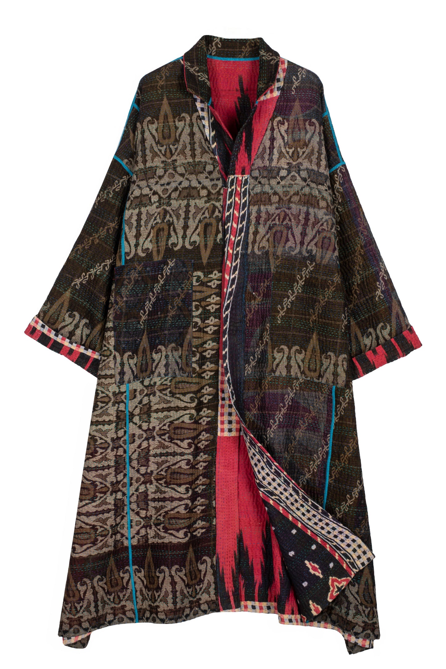 VINTAGE COTTON KANTHA OVERSIZED COAT