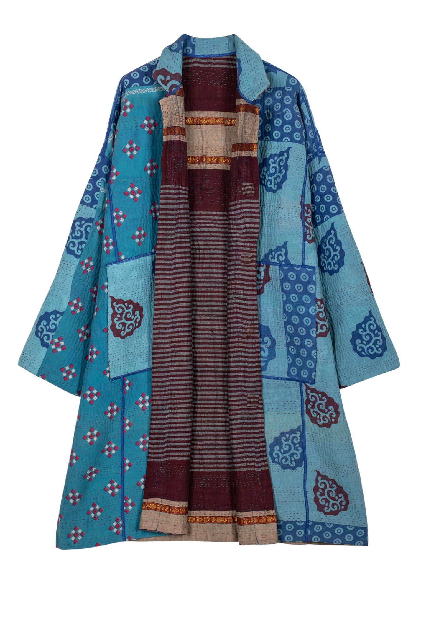 VINTAGE COTTON KANTHA OVERSIZED MEDIUM COAT