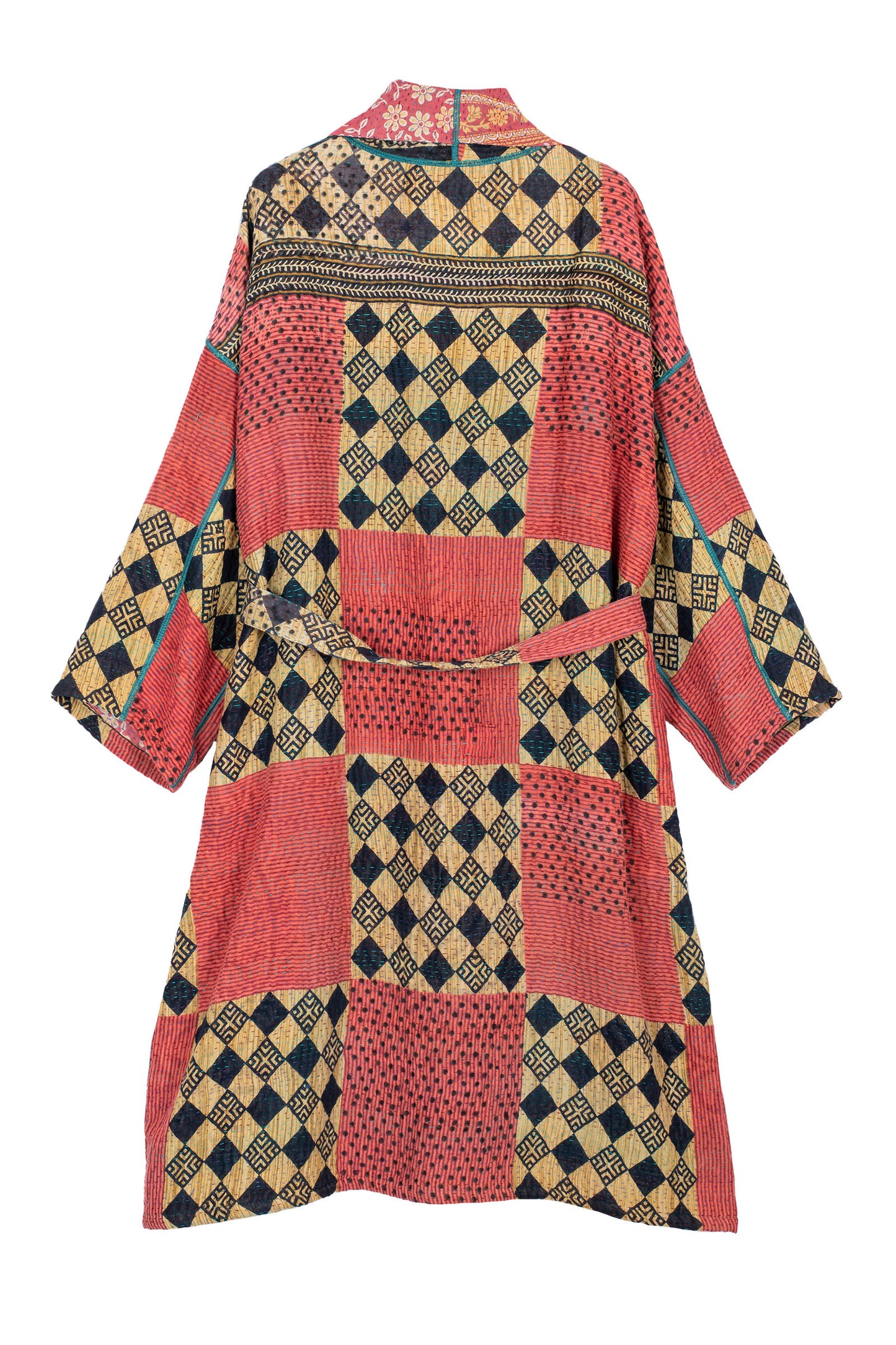 VINTAGE COTTON KANTHA SIMPLE ROBE