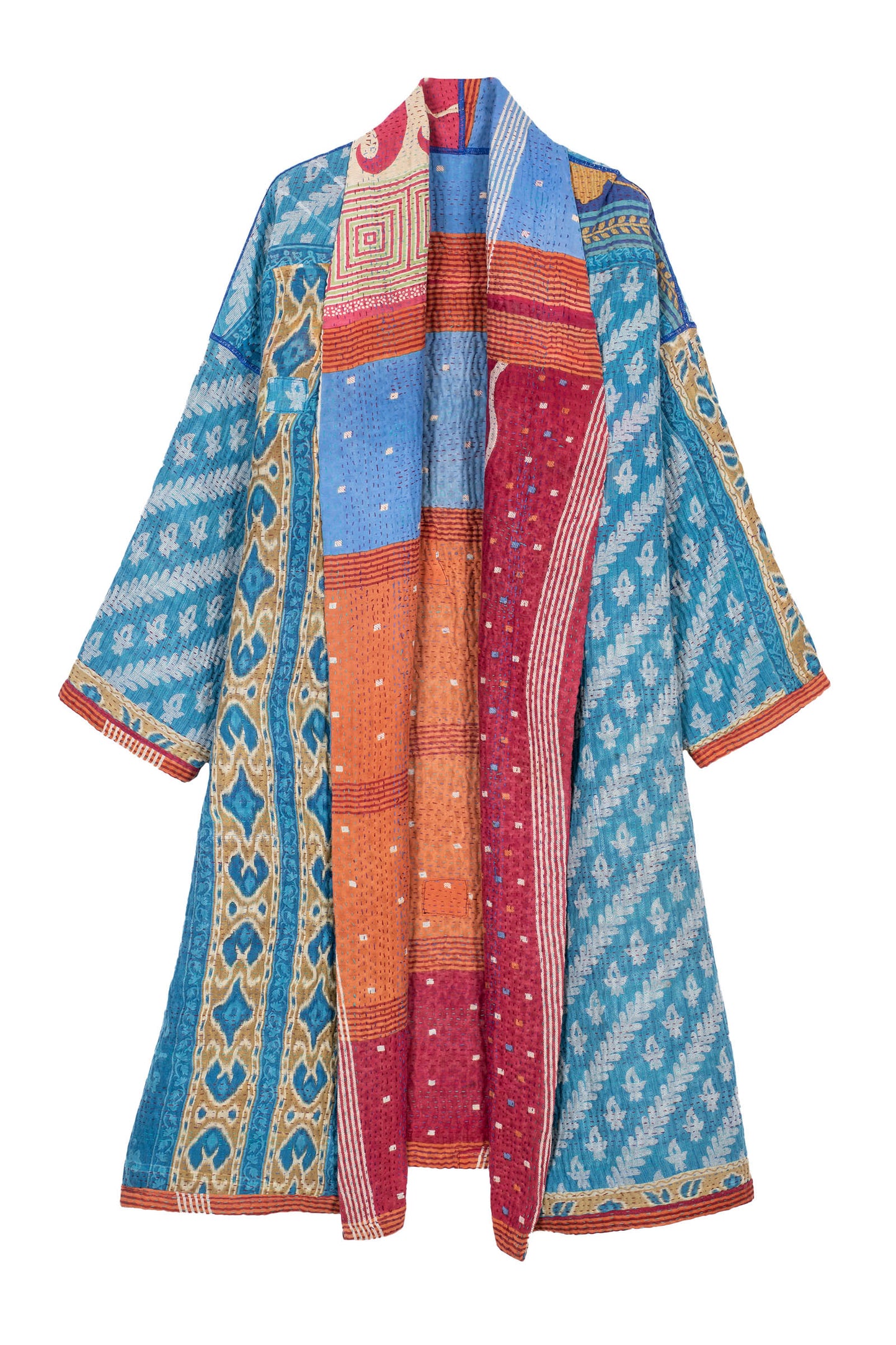 VINTAGE COTTON KANTHA SIMPLE ROBE