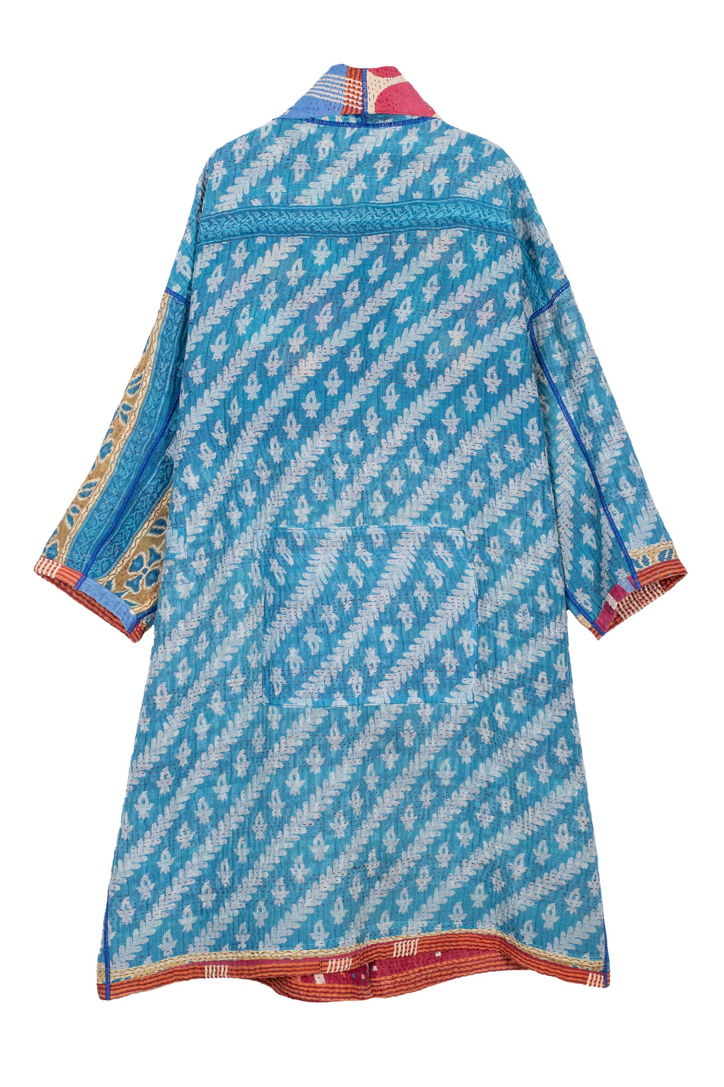 VINTAGE COTTON KANTHA SIMPLE ROBE