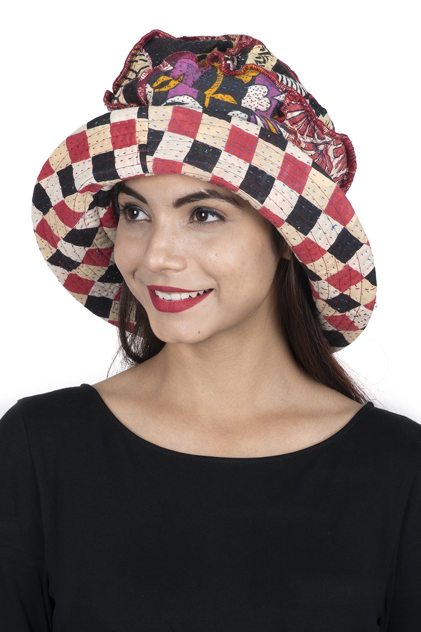 VINTAGE COTTON KANTHA FULL BRIM HAT