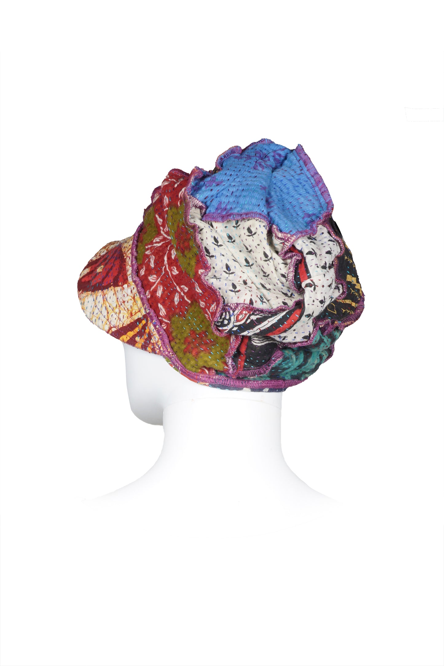 VINTAGE COTTON KANTHA HALF BRIM HAT