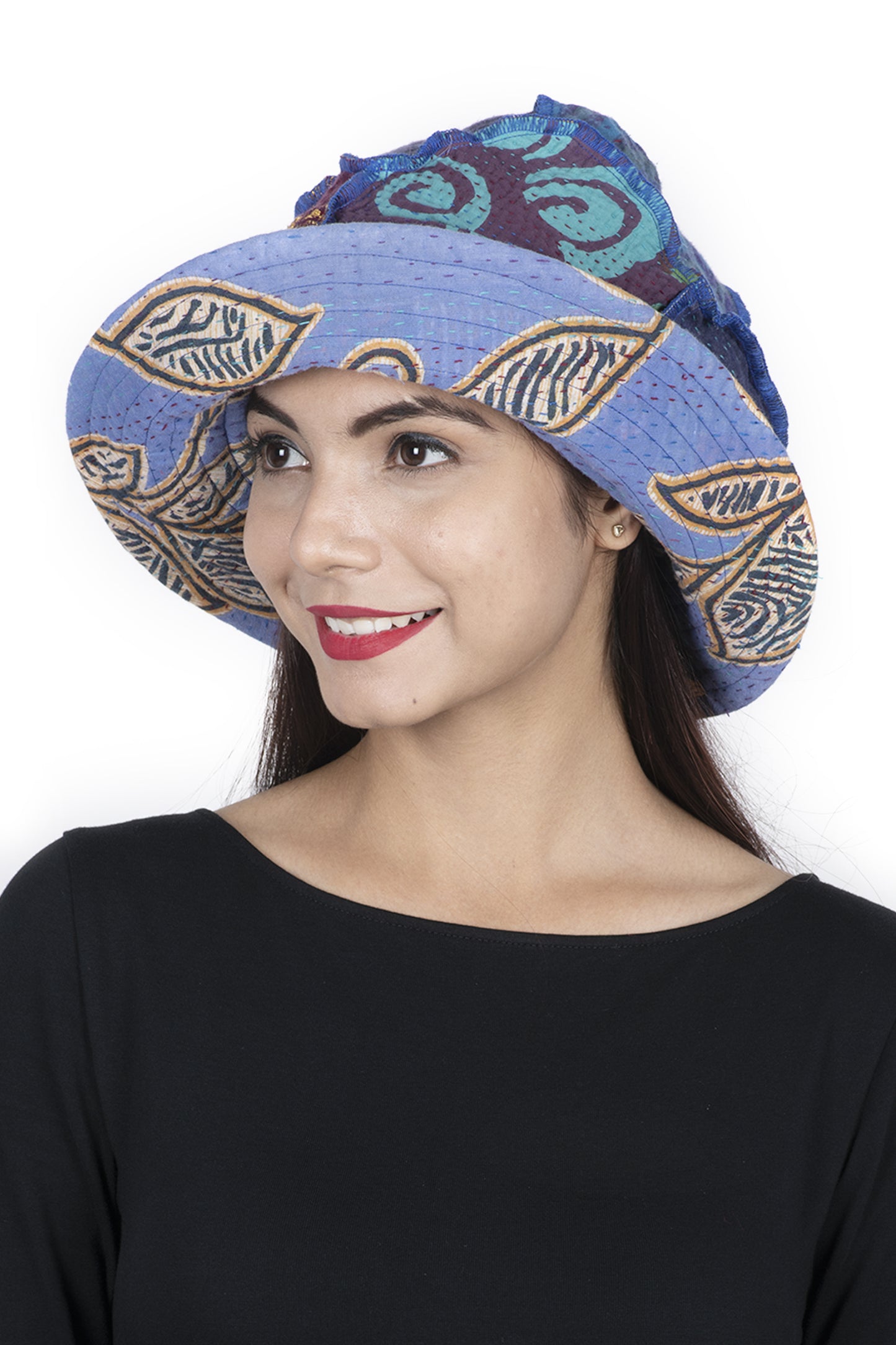 VINTAGE COTTON KANTHA FULL BRIM HAT