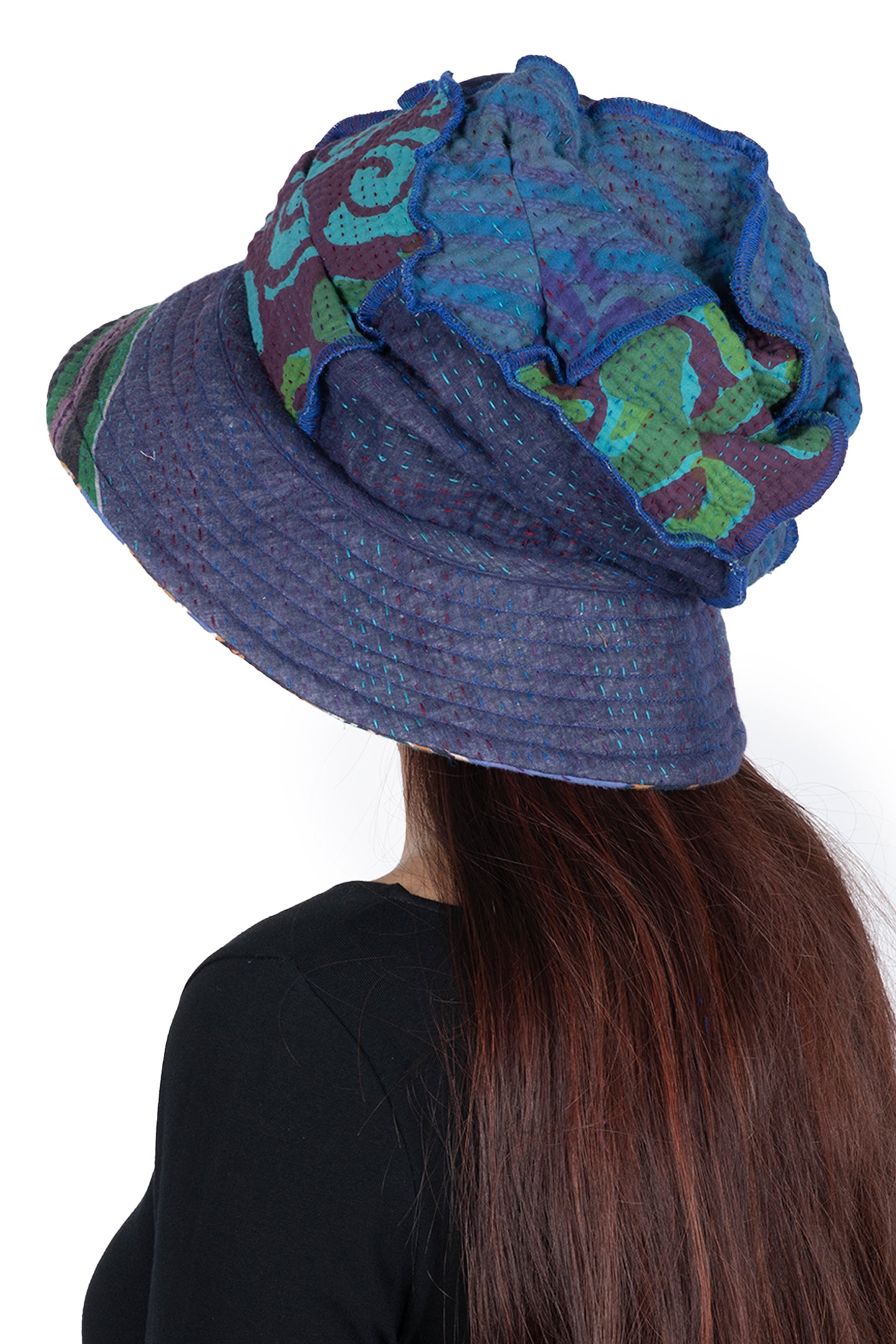 VINTAGE COTTON KANTHA FULL BRIM HAT