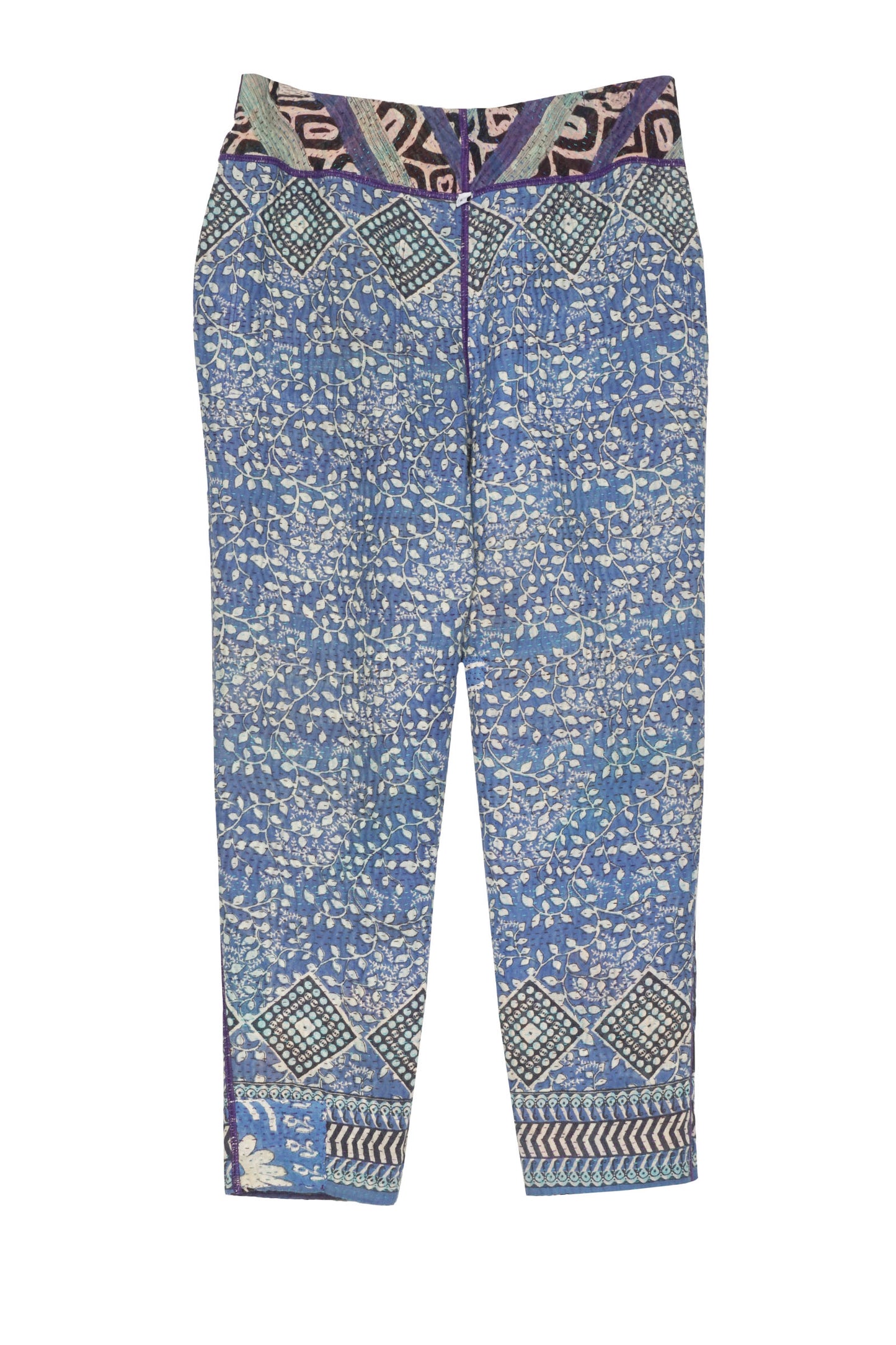 VINTAGE COTTON KANTHA SLANT POCKET PANTS