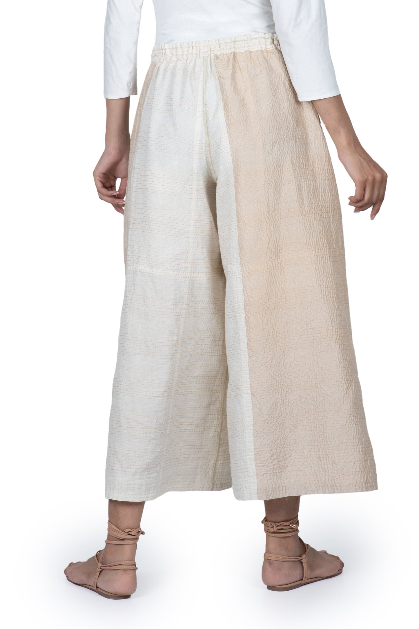 JAIPUR WHITE KANTHA DRAW STRING GAUCHO