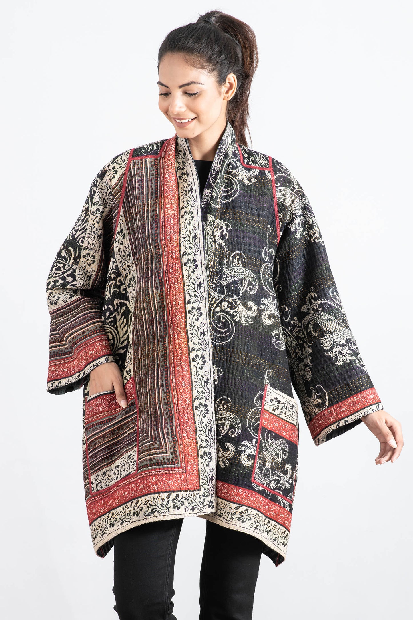 DOT & PAISLEY KANTHA A-LINE JKT