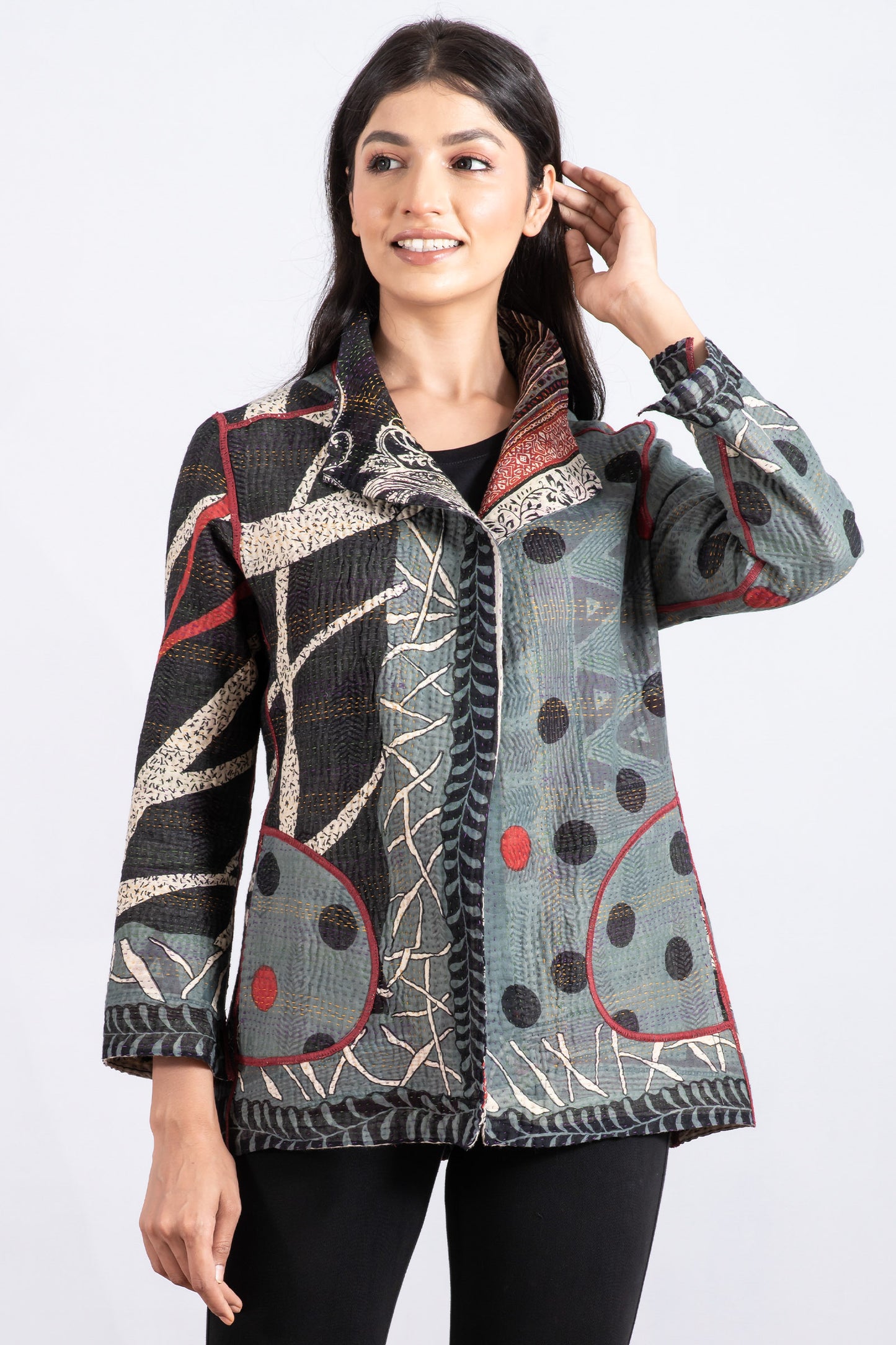 DOT & PAISLEY KANTHA SHORT JKT