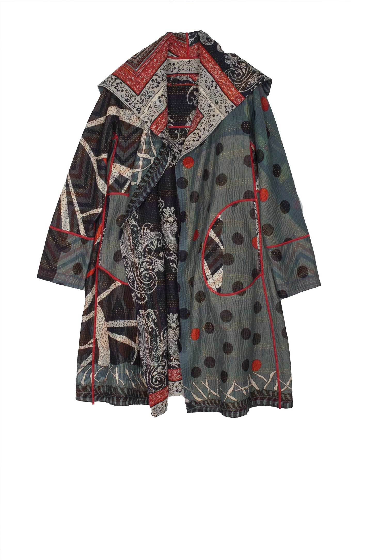 DOT & PAISLEY KANTHA A-LINE COAT