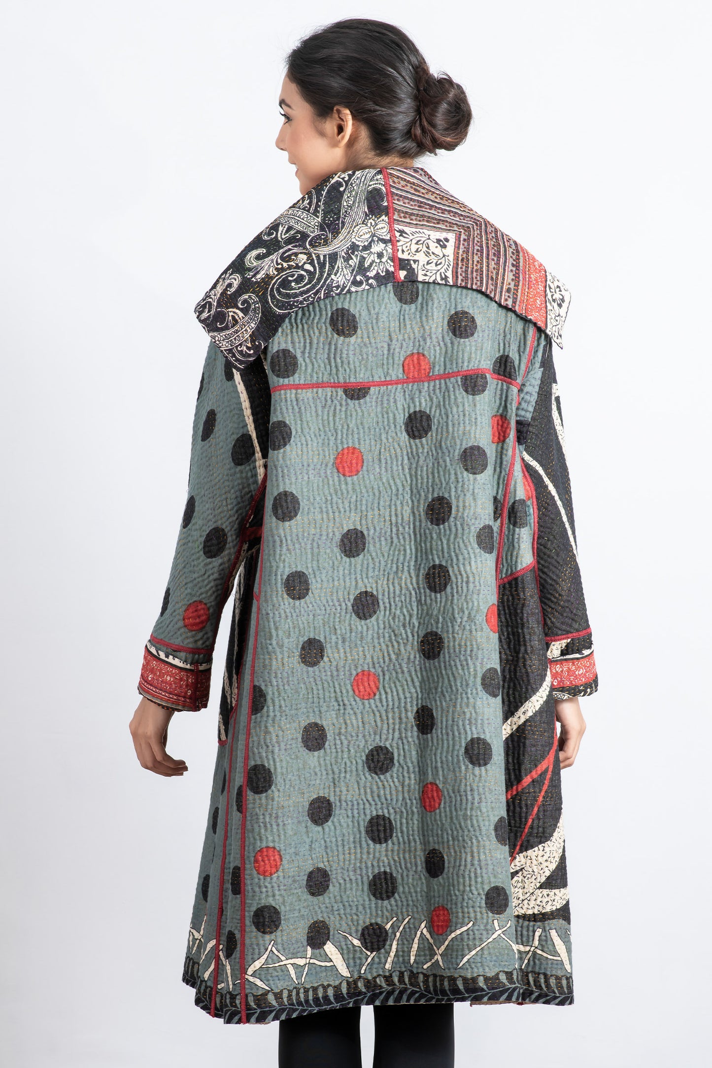 DOT & PAISLEY KANTHA A-LINE COAT