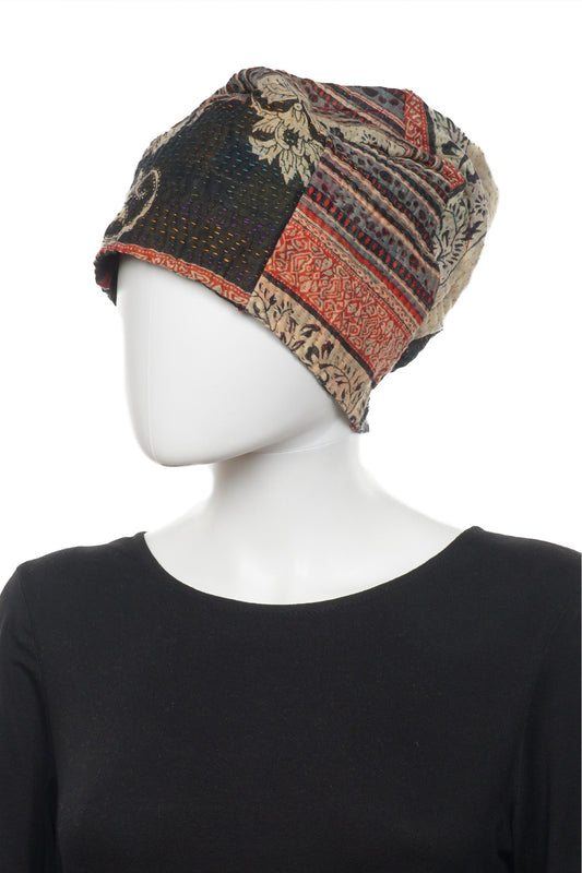 DOT & PAISLEY KANTHA PATCHWORK HAT