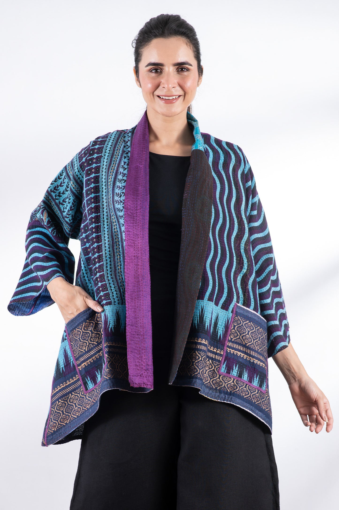 DESSERT WAVES KANTHA KIMONO JKT