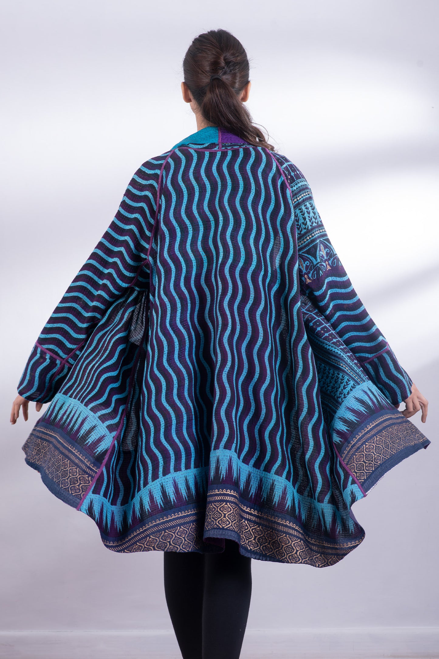 DESSERT WAVES KANTHA KIMONO LONG JKT