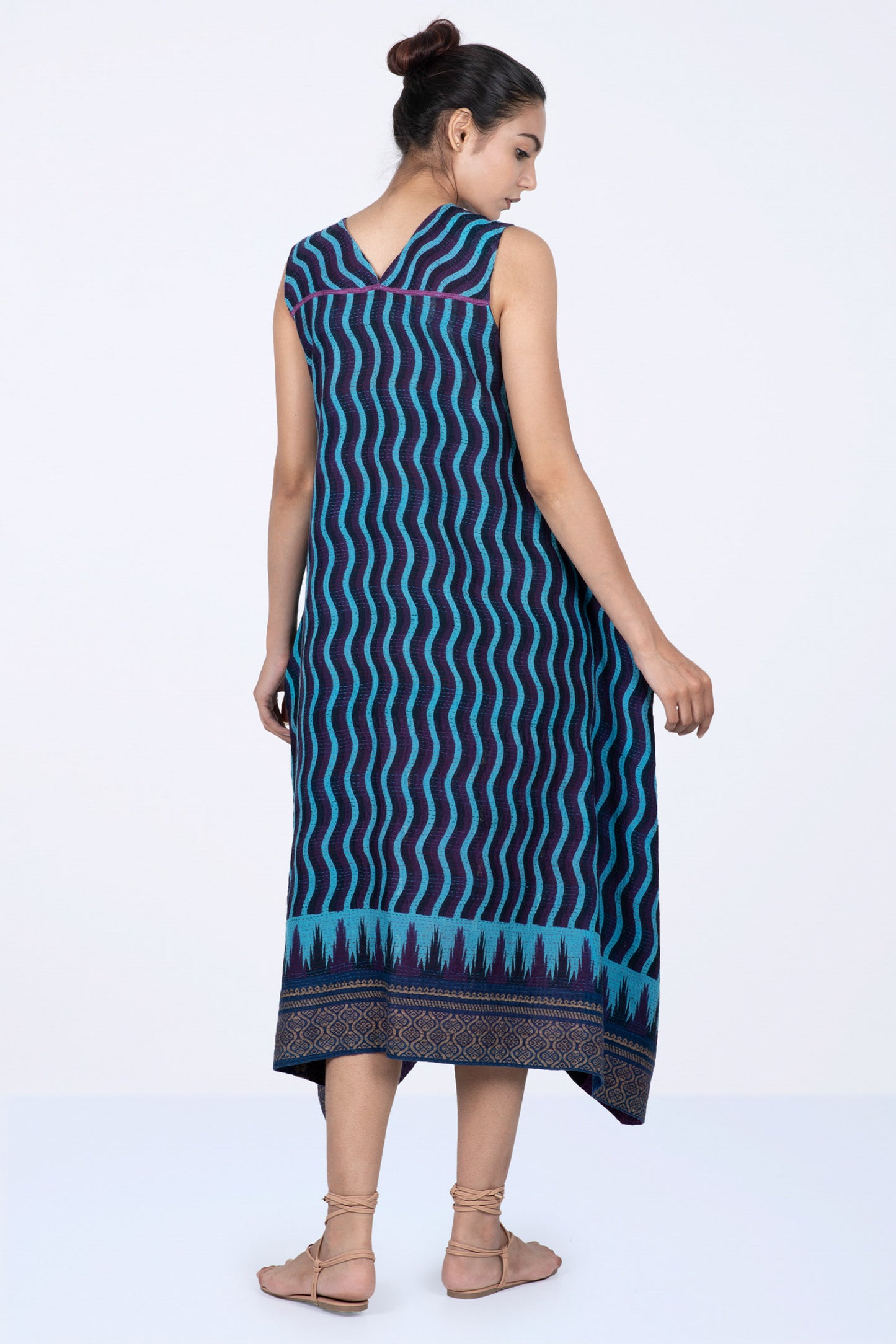 DESSERT WAVES KANTHA TENT DRESS